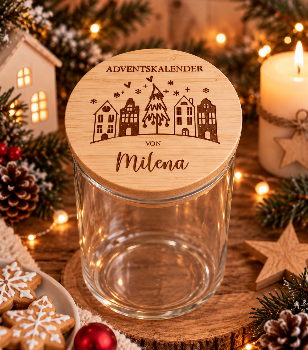 Adventskalender im Glas "Häuser"
