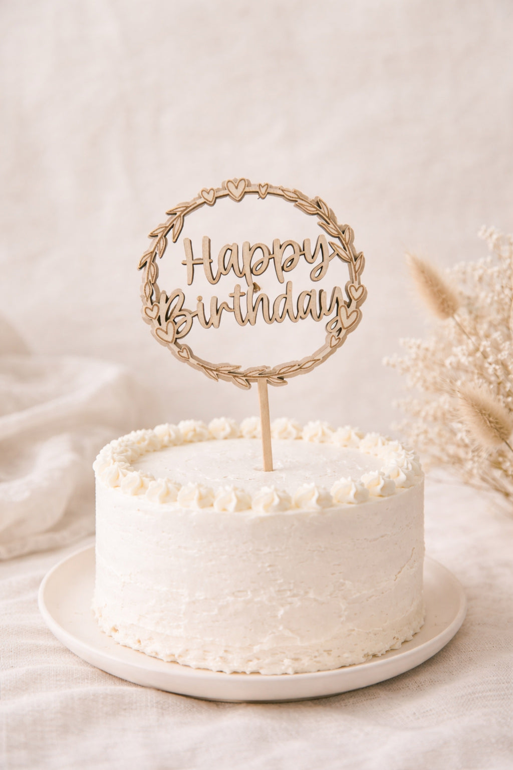 Caketopper "Happy Birthday Kranz"