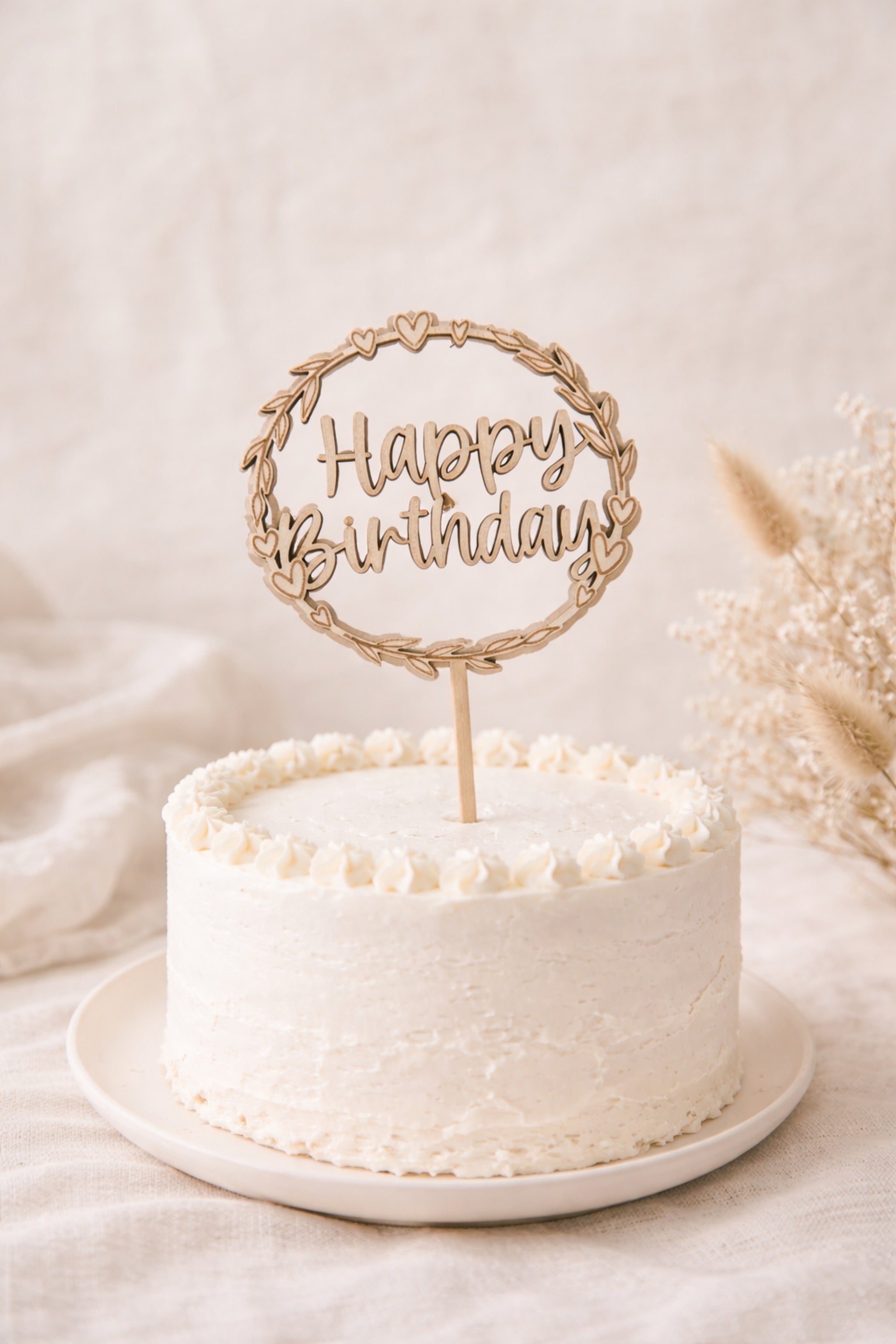 Caketopper "Happy Birthday Kranz"