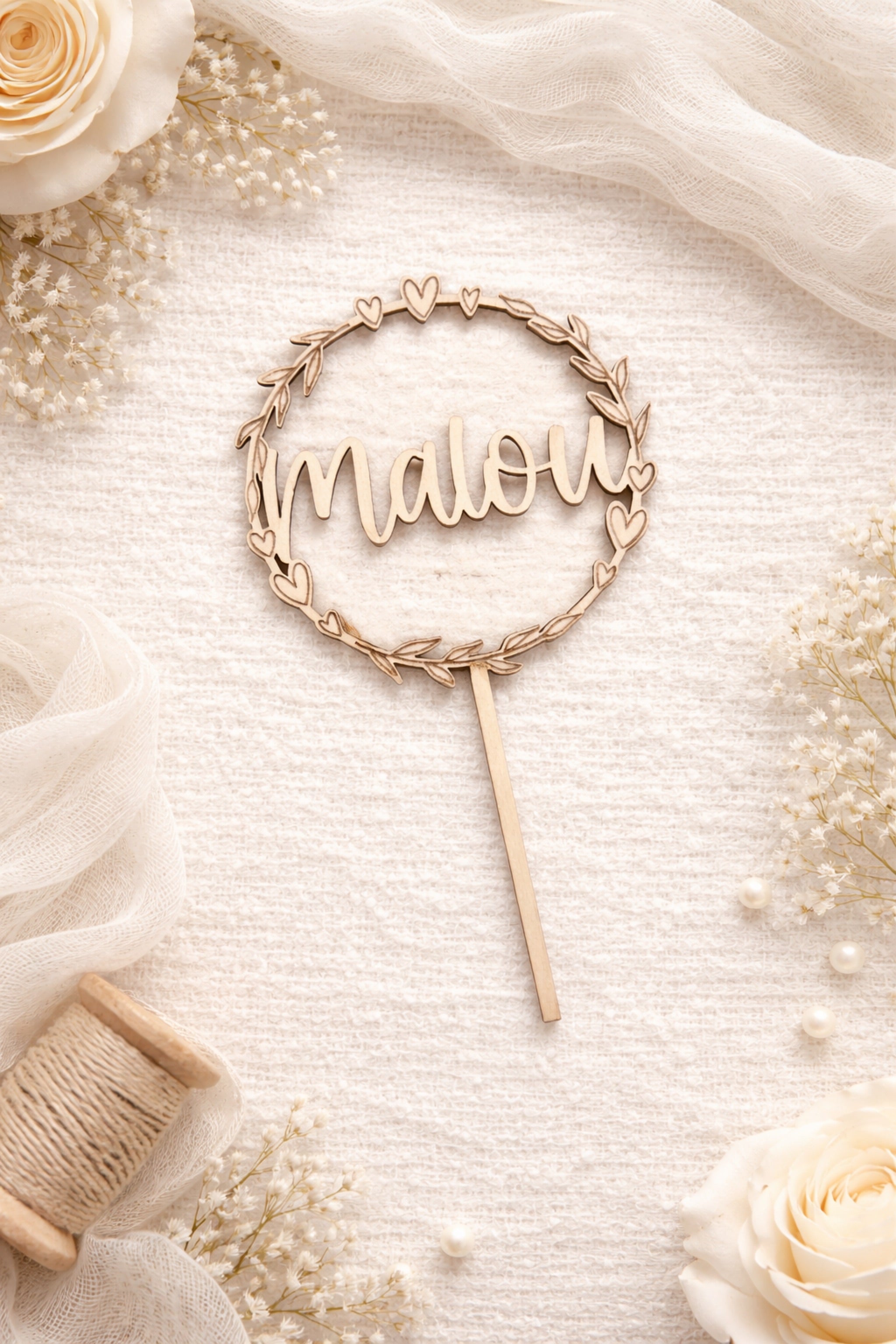 Caketopper "Name Kranz"