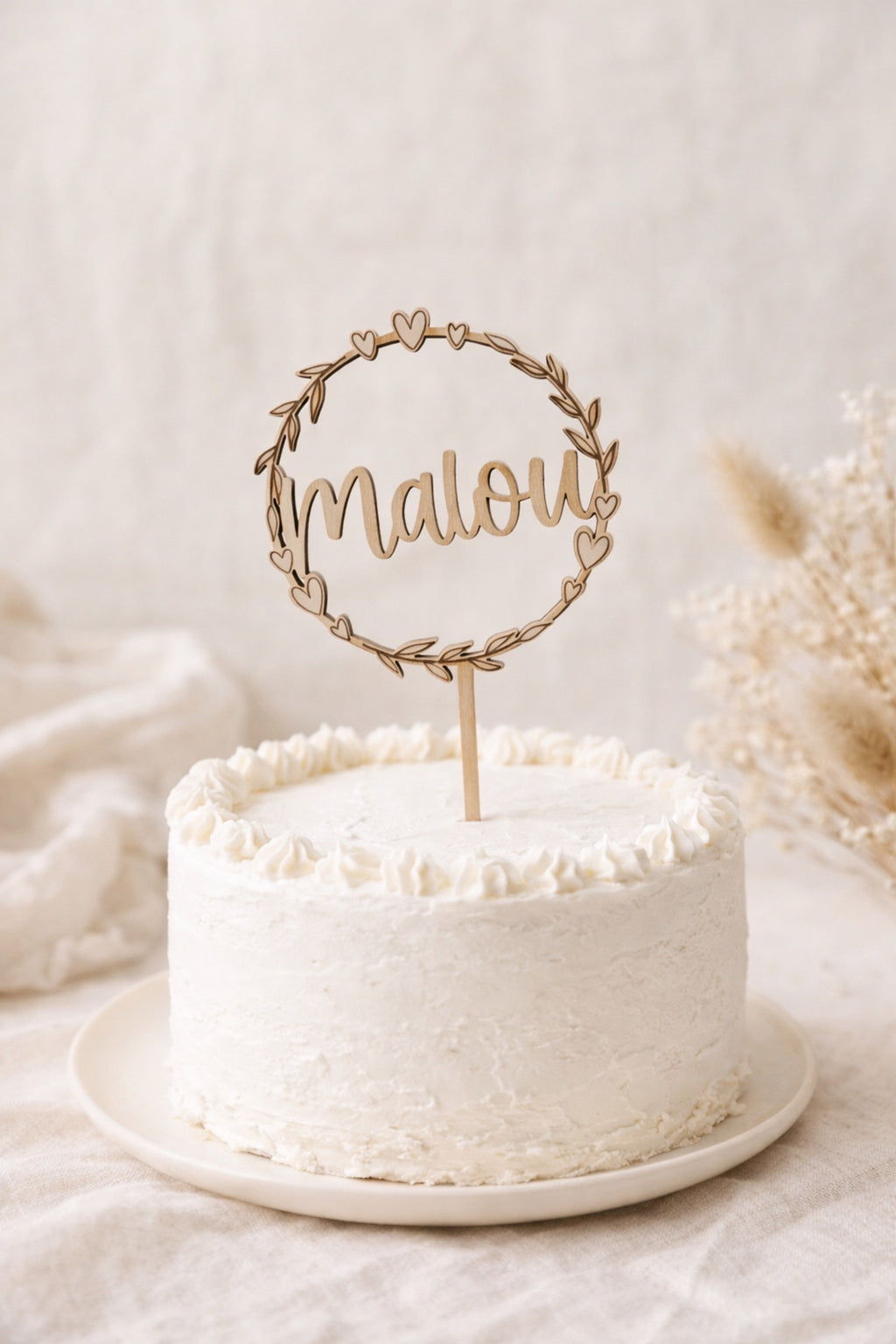 Caketopper "Name Kranz"