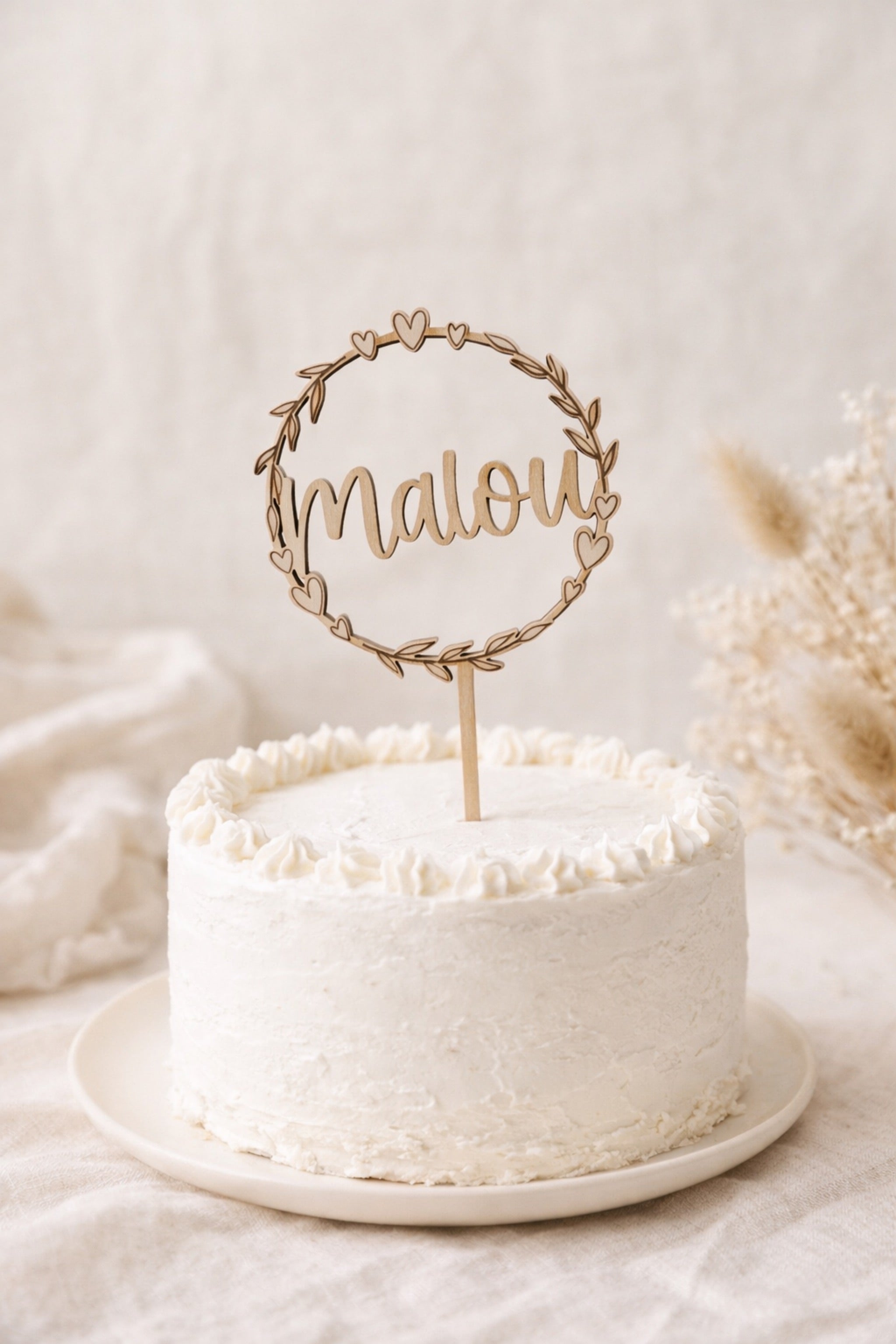 Caketopper "Name Kranz"