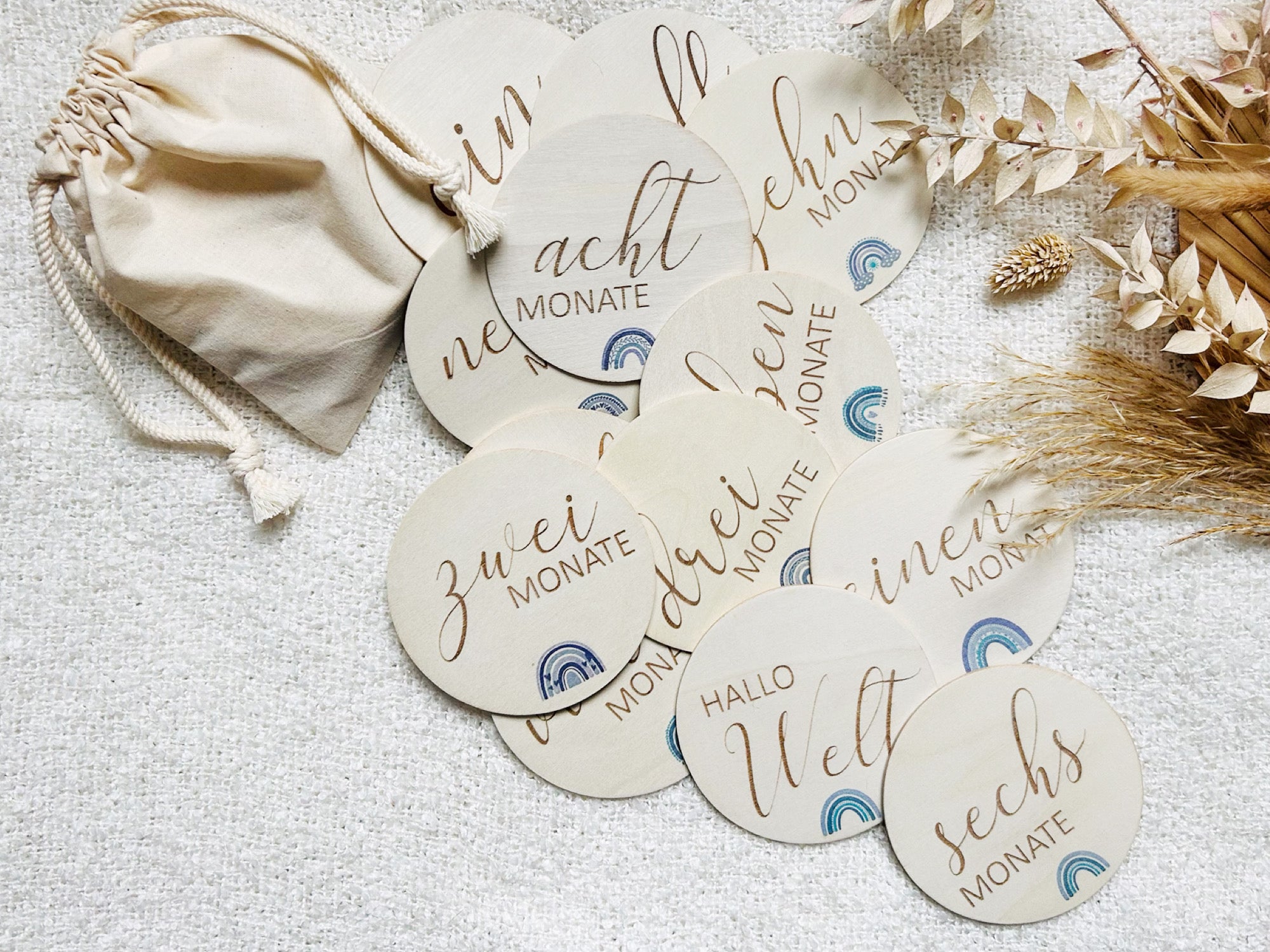 Meilensteinkarten "Blau Regenbogen"