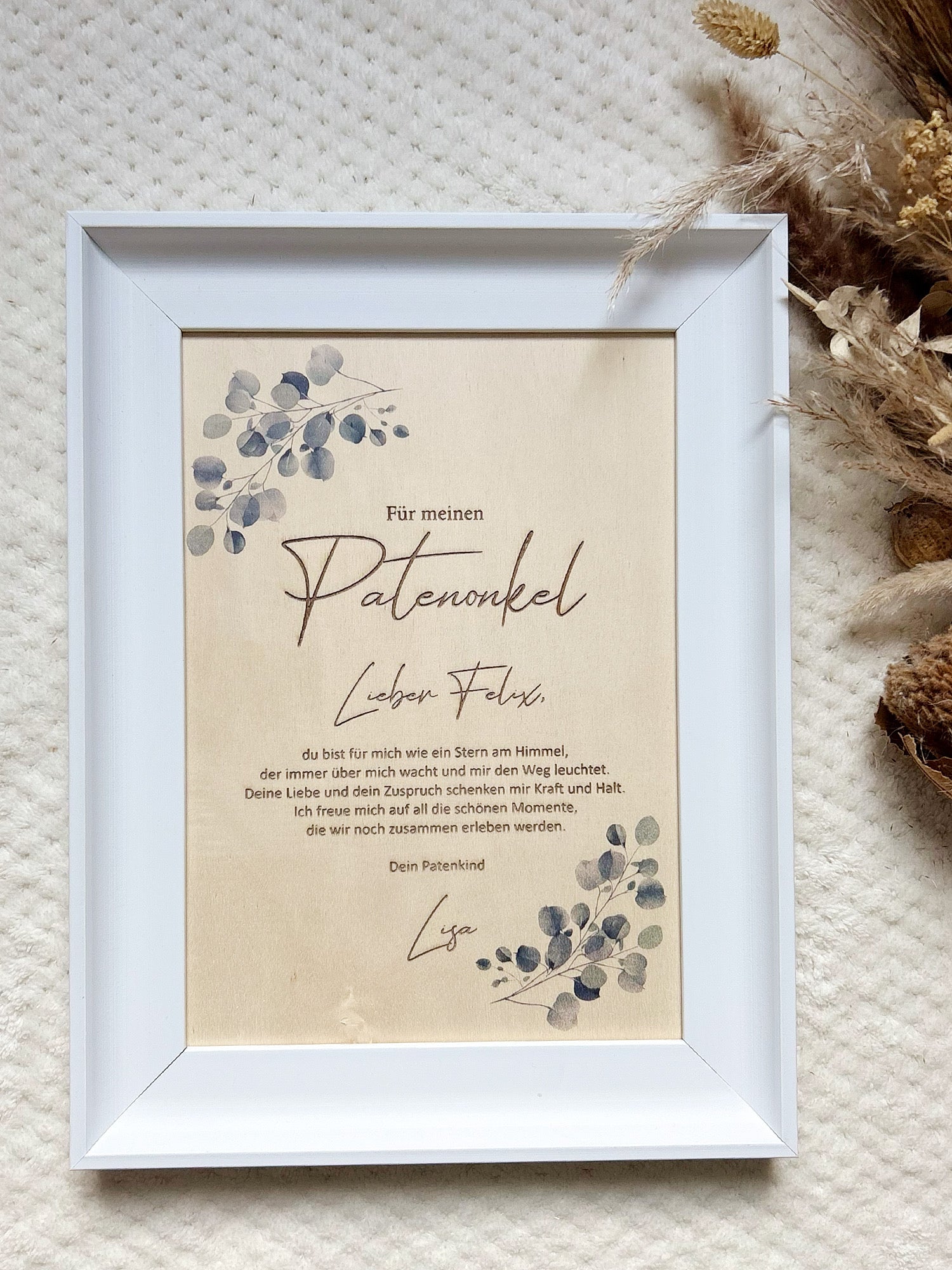 Patenbrief - Eukalyptus "Patentante/Patenonkel"