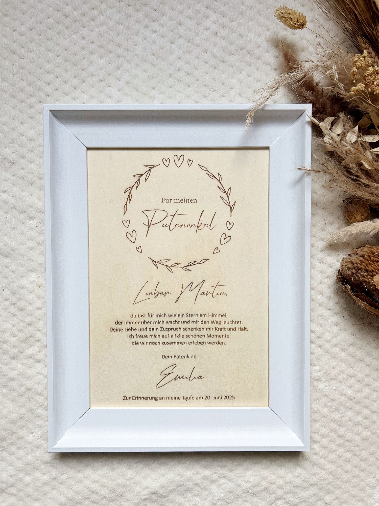 Patenbrief - Kranz "Patentante/Patenonkel"