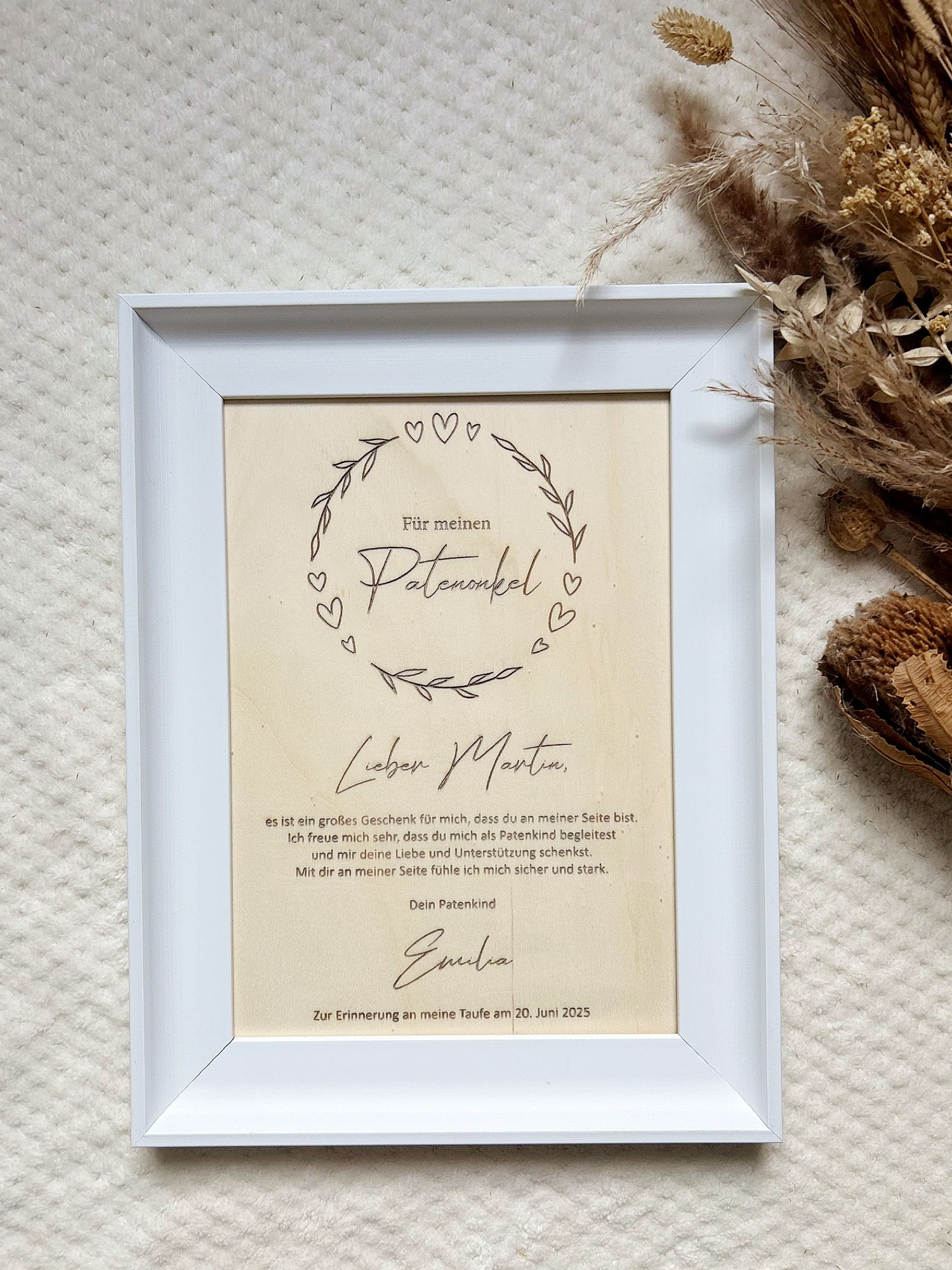 Patenbrief - Kranz "Patentante/Patenonkel"
