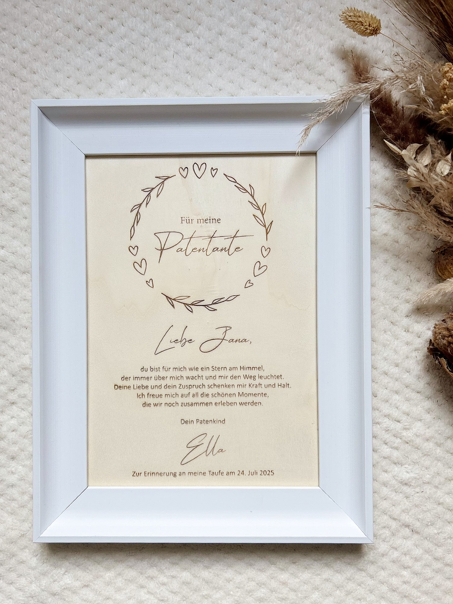 Patenbrief - Kranz "Patentante/Patenonkel"