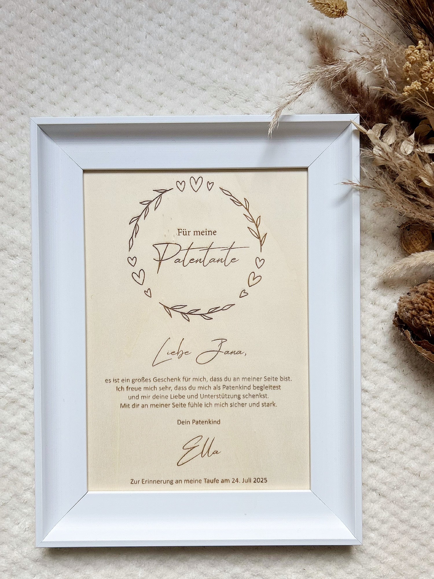 Patenbrief - Kranz "Patentante/Patenonkel"