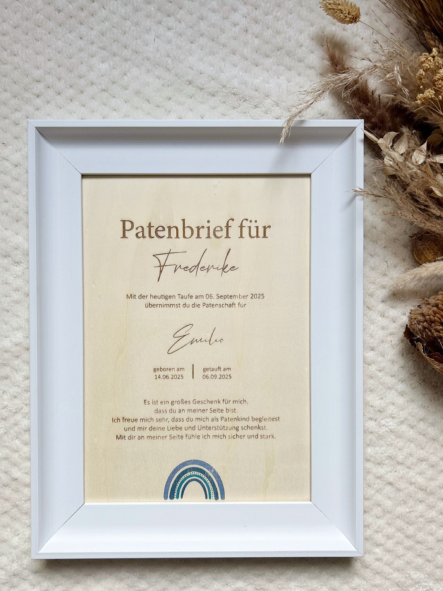 Patenbrief - Regenbogen "Patentante/Patenonkel"