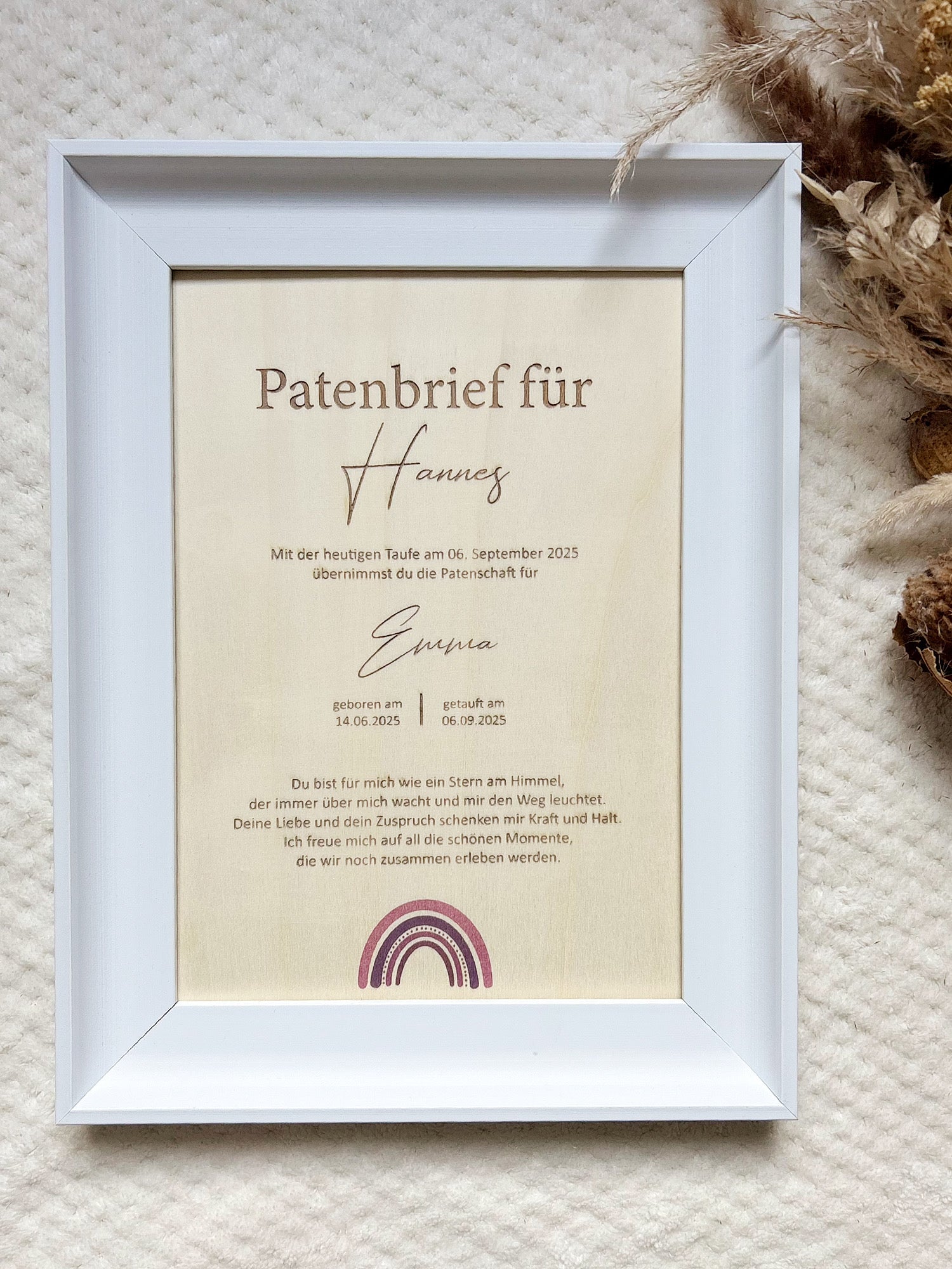 Patenbrief - Regenbogen "Patentante/Patenonkel"