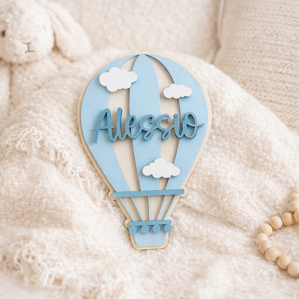 Namensschild "Heißluftballon Blau"
