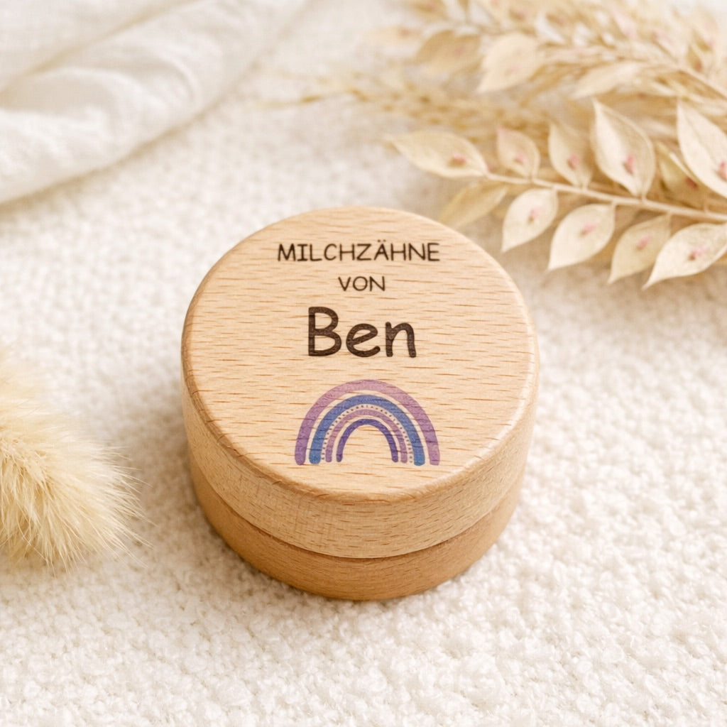 Zahndöschen "Regenbogen Blau"